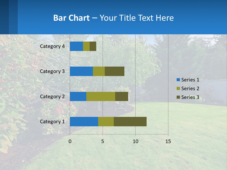 A Yard With A Fence And Trees In The Background PowerPoint Template