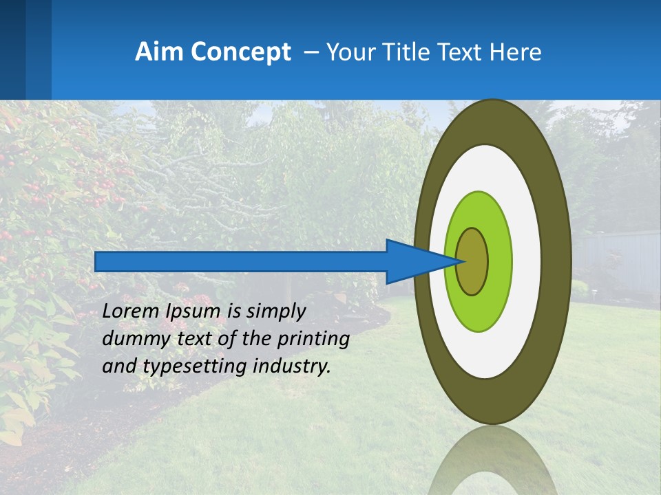 A Yard With A Fence And Trees In The Background PowerPoint Template
