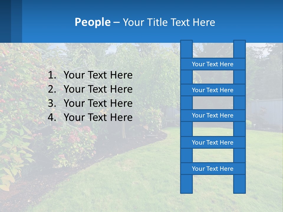 A Yard With A Fence And Trees In The Background PowerPoint Template