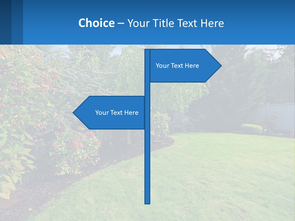A Yard With A Fence And Trees In The Background PowerPoint Template