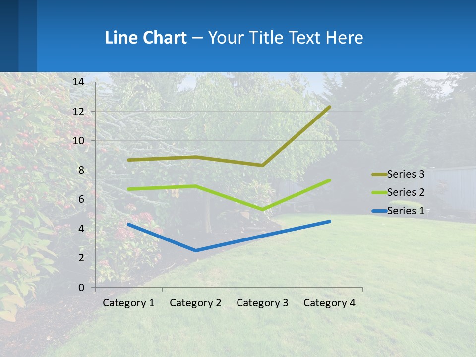 A Yard With A Fence And Trees In The Background PowerPoint Template