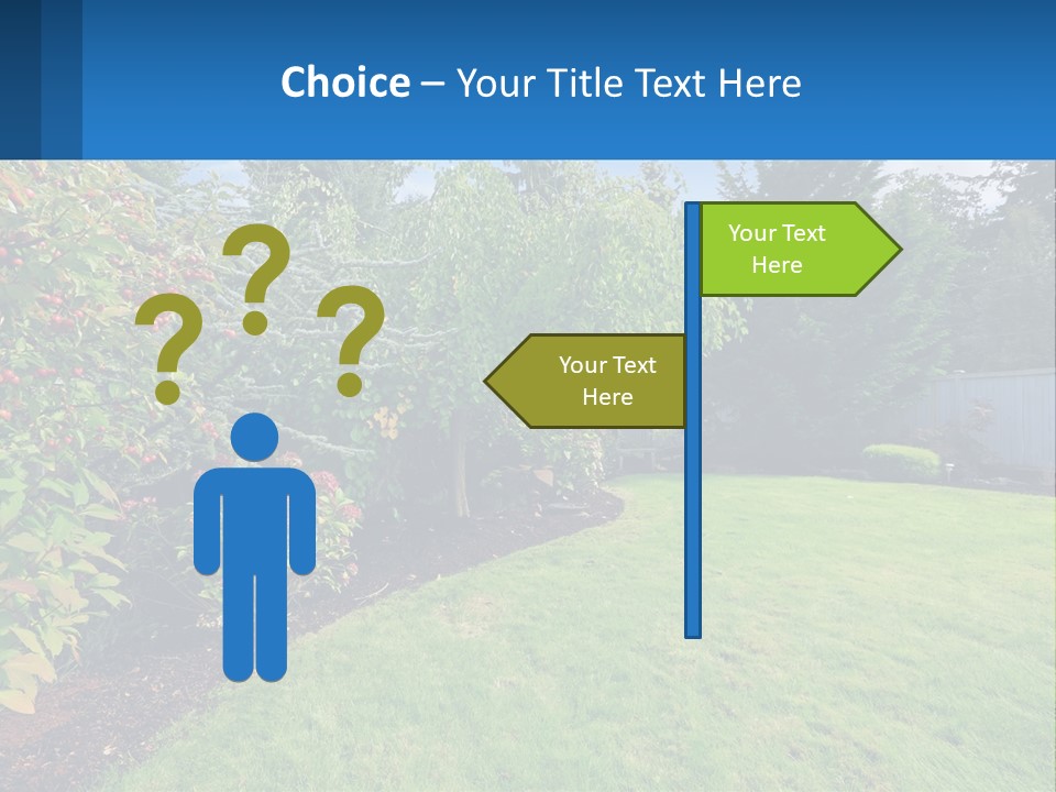 A Yard With A Fence And Trees In The Background PowerPoint Template