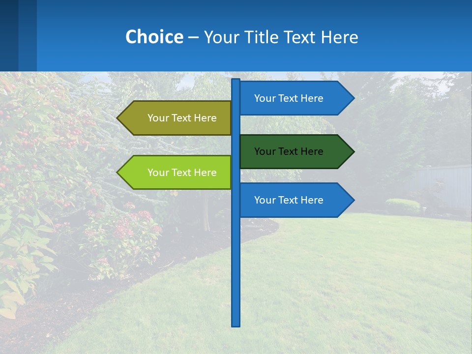 A Yard With A Fence And Trees In The Background PowerPoint Template
