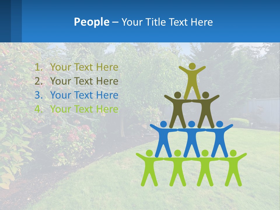 A Yard With A Fence And Trees In The Background PowerPoint Template