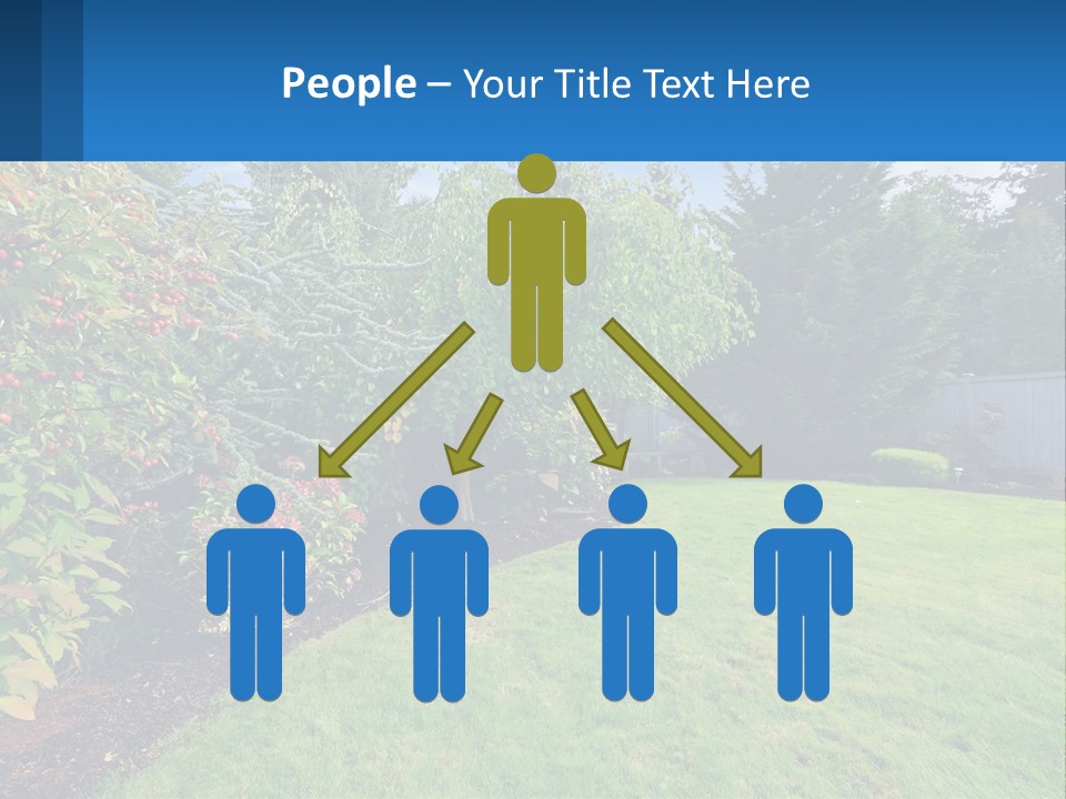 A Yard With A Fence And Trees In The Background PowerPoint Template