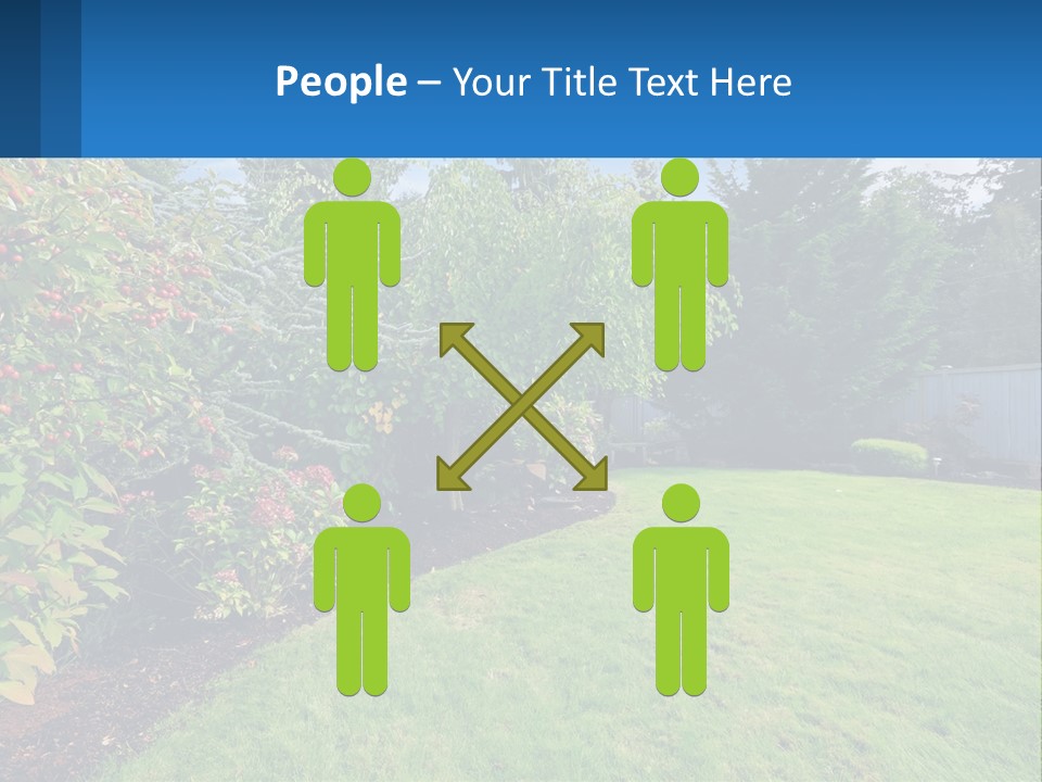 A Yard With A Fence And Trees In The Background PowerPoint Template