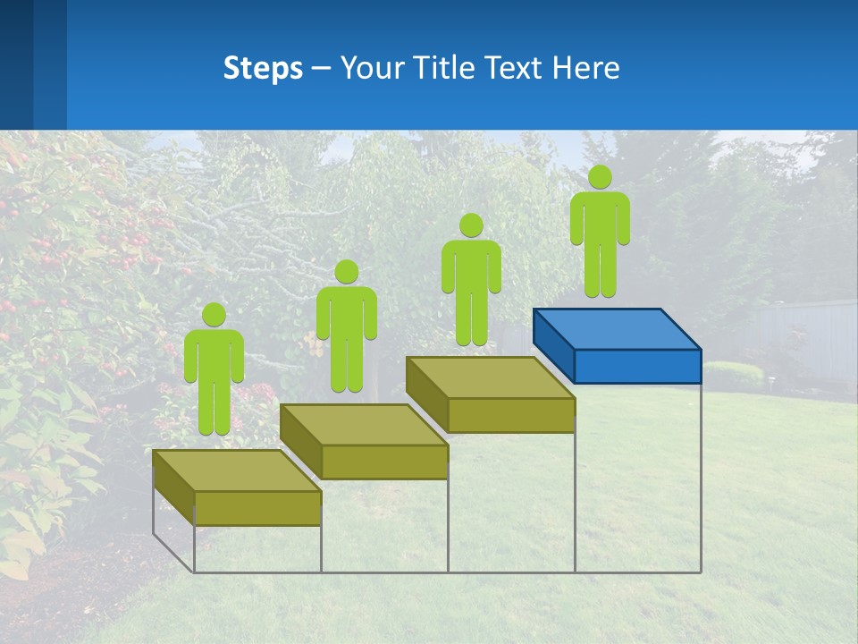 A Yard With A Fence And Trees In The Background PowerPoint Template