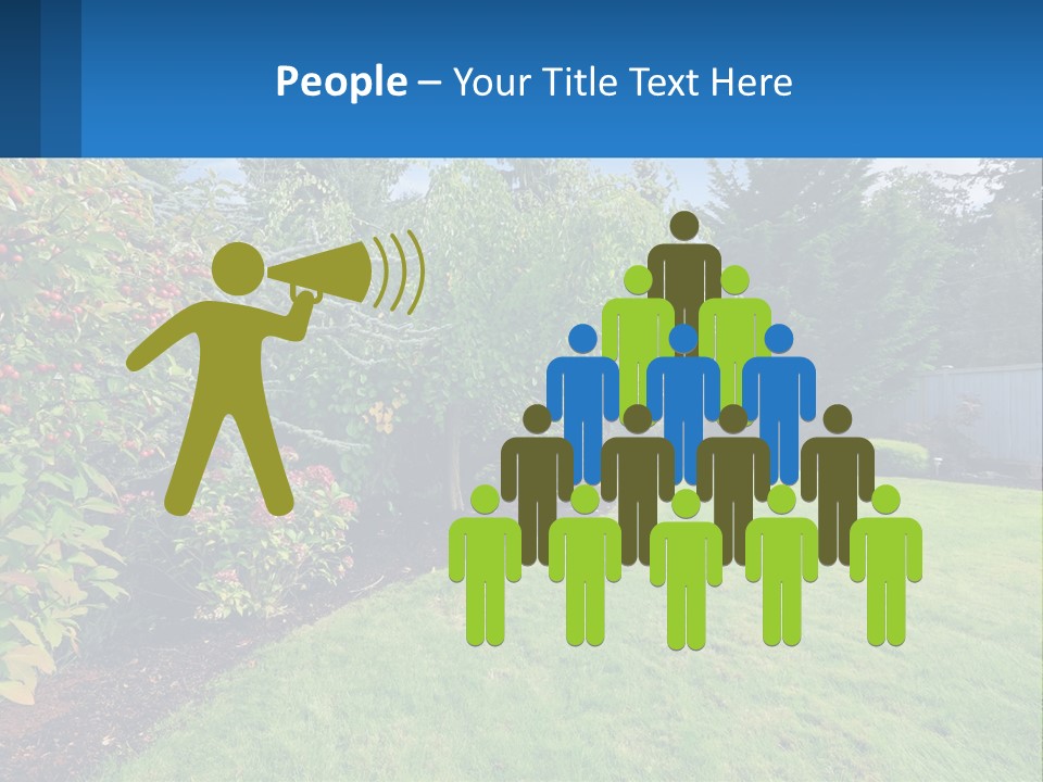 A Yard With A Fence And Trees In The Background PowerPoint Template