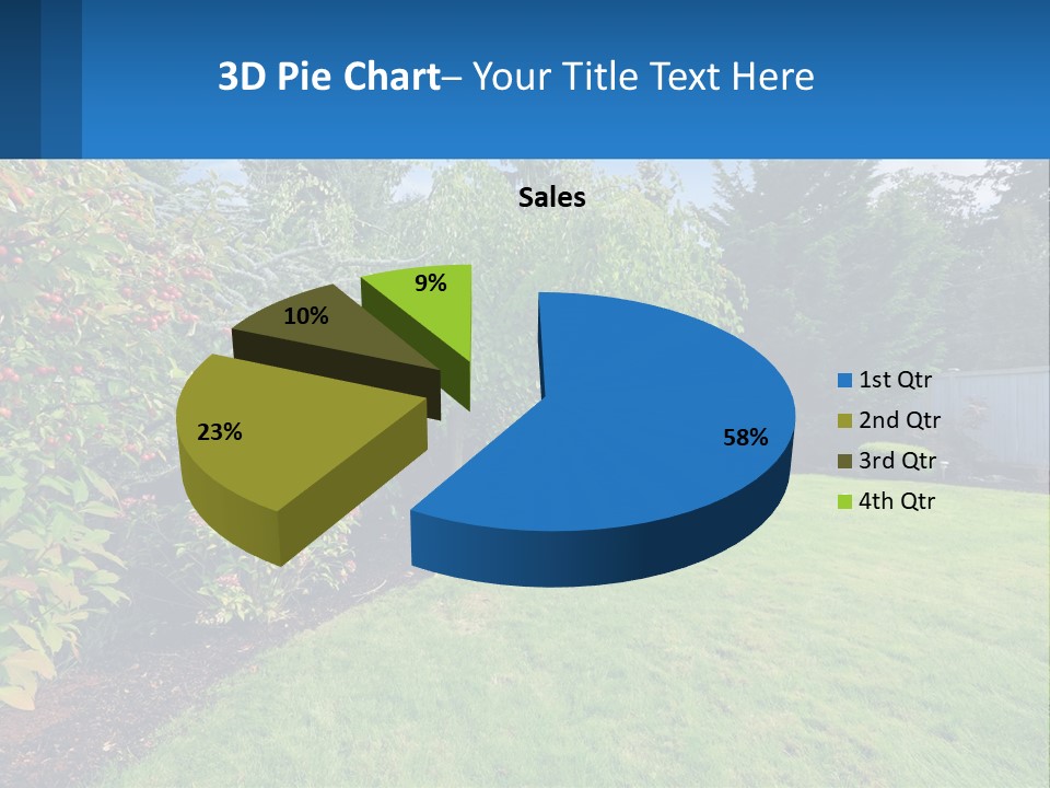 A Yard With A Fence And Trees In The Background PowerPoint Template