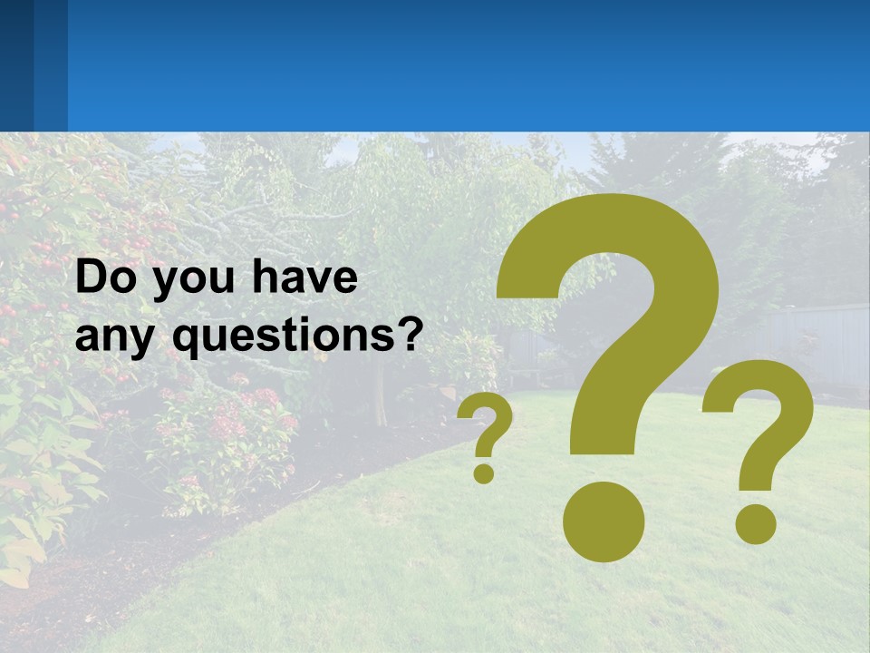 A Yard With A Fence And Trees In The Background PowerPoint Template