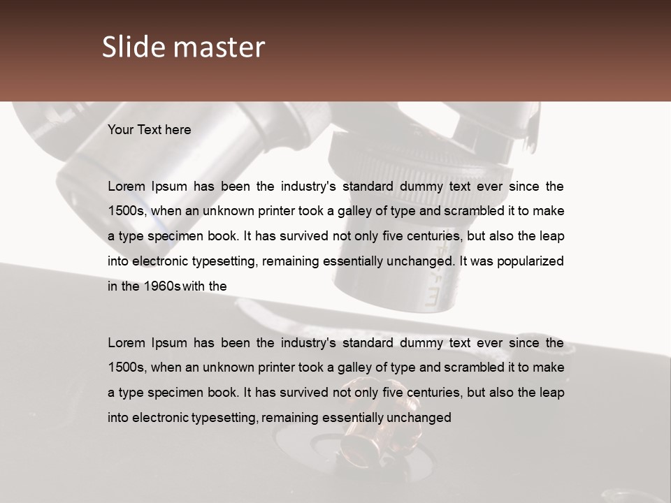 A Microscope And A Piece Of Chocolate On A Table PowerPoint Template