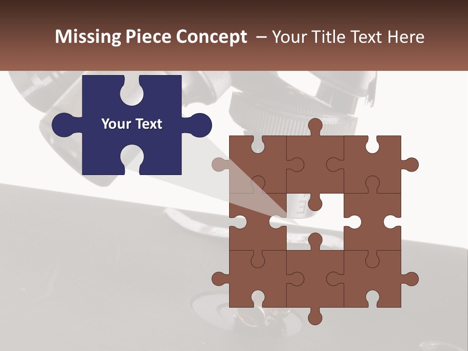 A Microscope And A Piece Of Chocolate On A Table PowerPoint Template