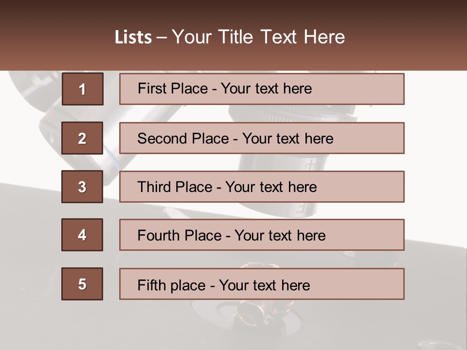 A Microscope And A Piece Of Chocolate On A Table PowerPoint Template
