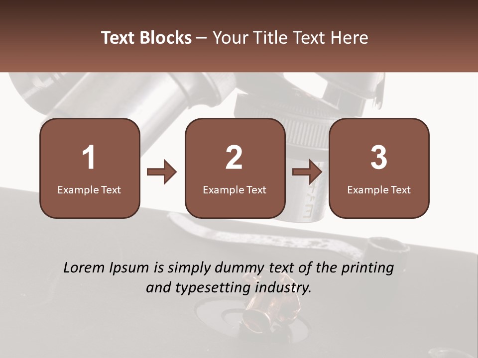 A Microscope And A Piece Of Chocolate On A Table PowerPoint Template