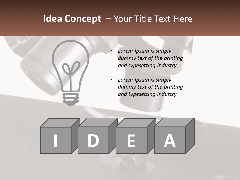 A Microscope And A Piece Of Chocolate On A Table PowerPoint Template