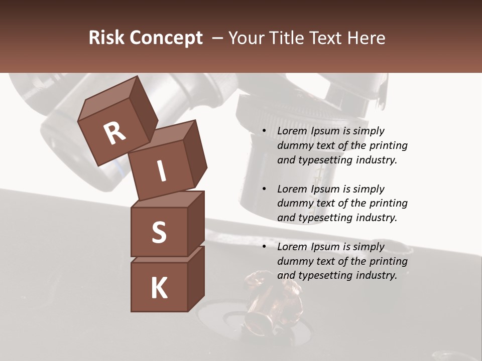 A Microscope And A Piece Of Chocolate On A Table PowerPoint Template
