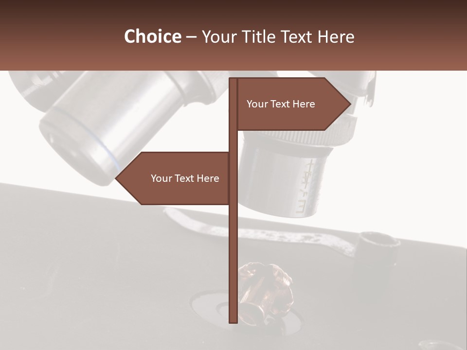 A Microscope And A Piece Of Chocolate On A Table PowerPoint Template