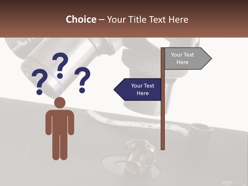 A Microscope And A Piece Of Chocolate On A Table PowerPoint Template