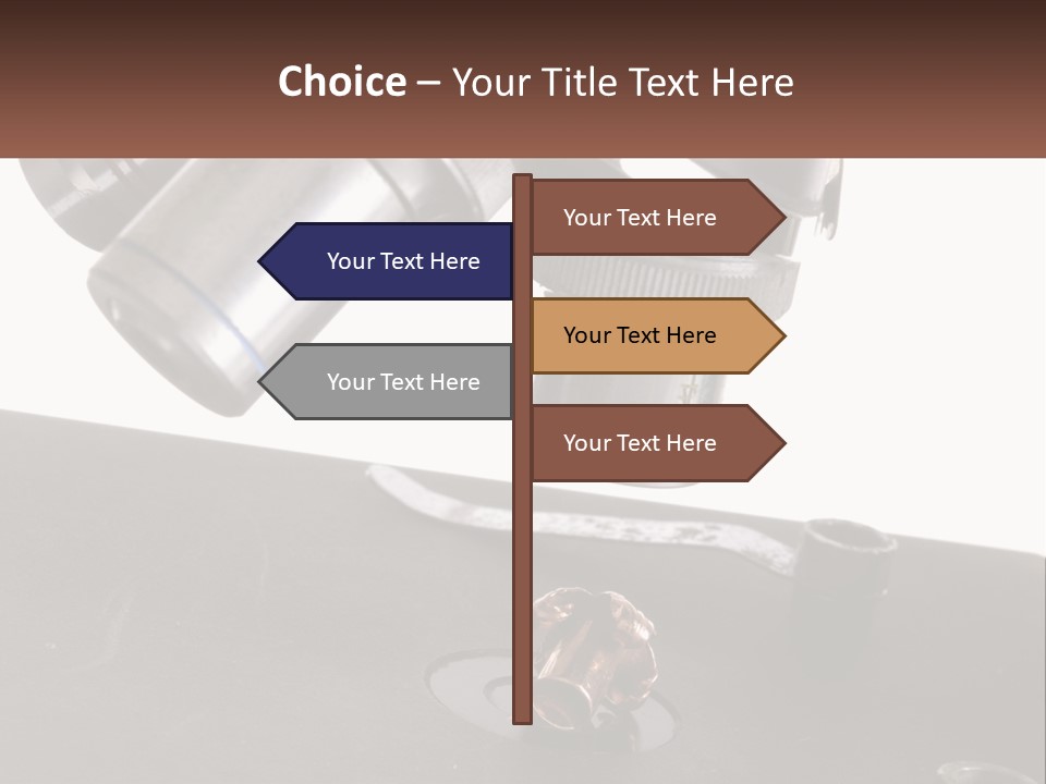 A Microscope And A Piece Of Chocolate On A Table PowerPoint Template