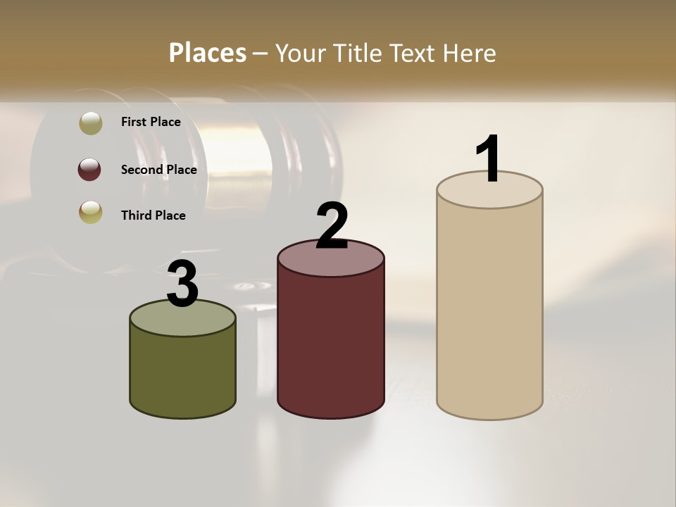 A Judge's Gavel Sitting On Top Of A Wooden Table PowerPoint Template