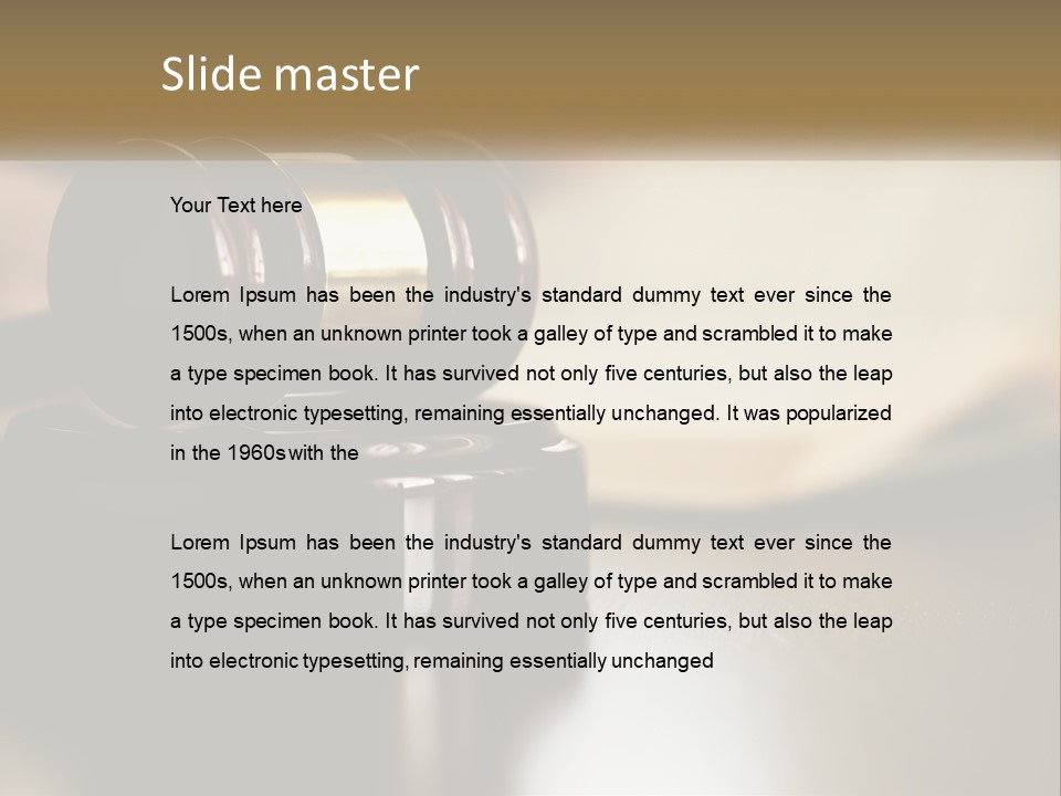 A Judge's Gavel Sitting On Top Of A Wooden Table PowerPoint Template