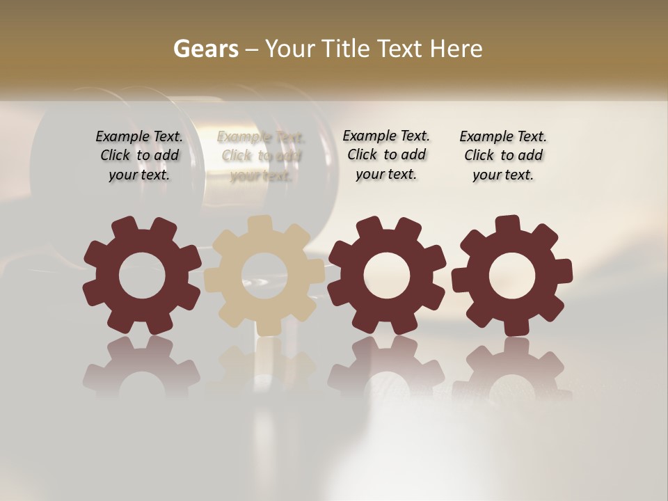 A Judge's Gavel Sitting On Top Of A Wooden Table PowerPoint Template