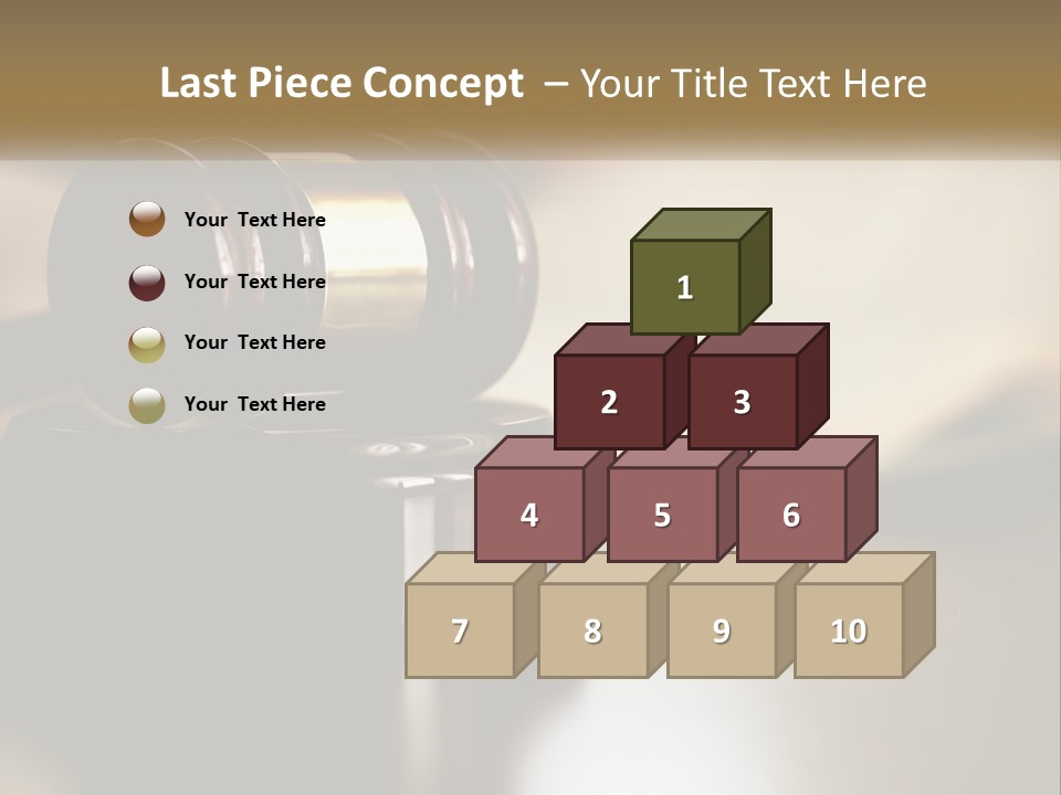 A Judge's Gavel Sitting On Top Of A Wooden Table PowerPoint Template
