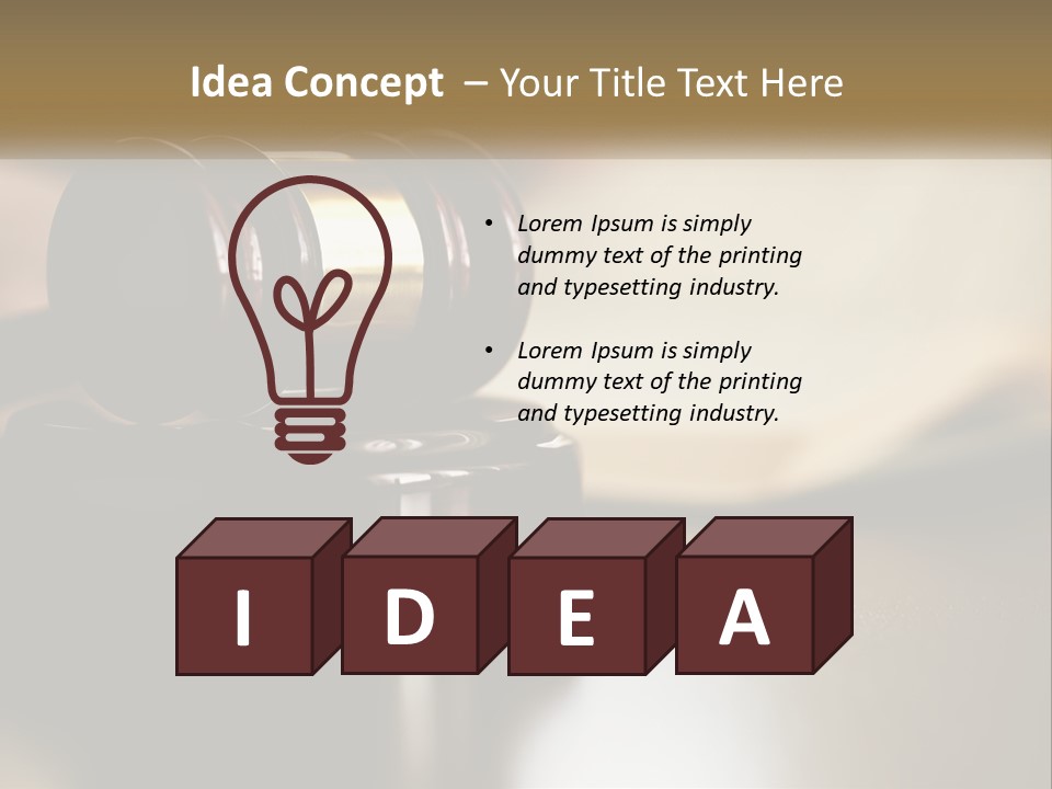 A Judge's Gavel Sitting On Top Of A Wooden Table PowerPoint Template