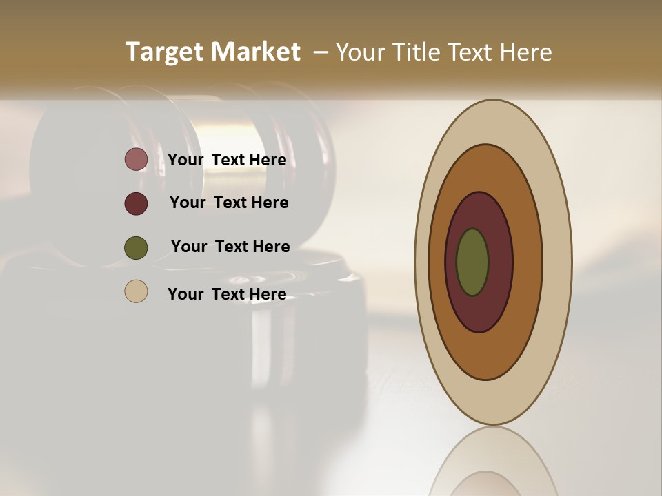 A Judge's Gavel Sitting On Top Of A Wooden Table PowerPoint Template