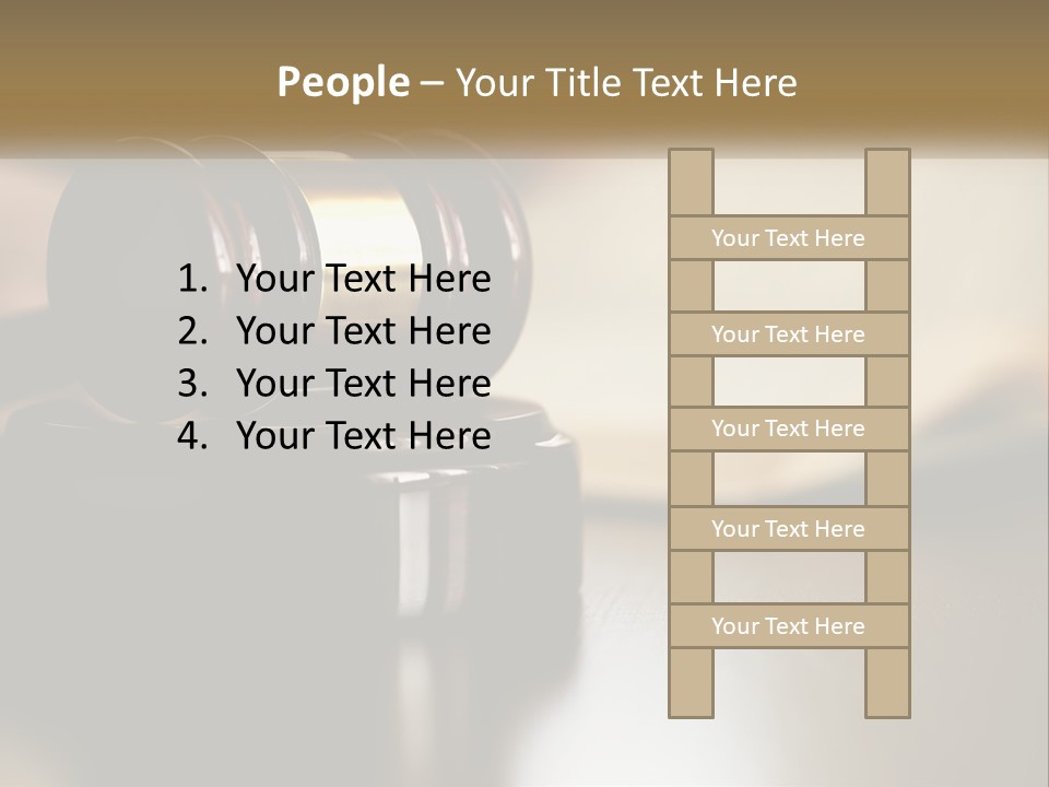 A Judge's Gavel Sitting On Top Of A Wooden Table PowerPoint Template