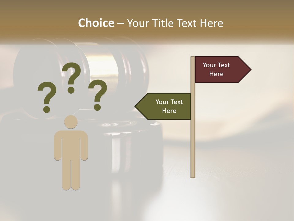 A Judge's Gavel Sitting On Top Of A Wooden Table PowerPoint Template
