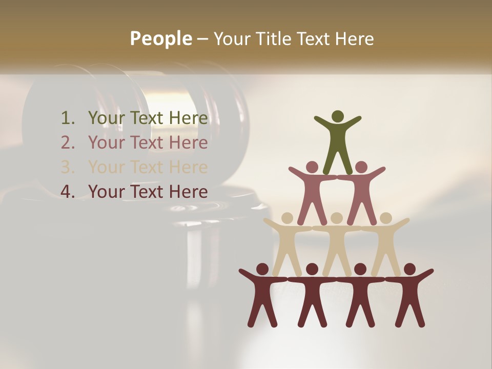 A Judge's Gavel Sitting On Top Of A Wooden Table PowerPoint Template