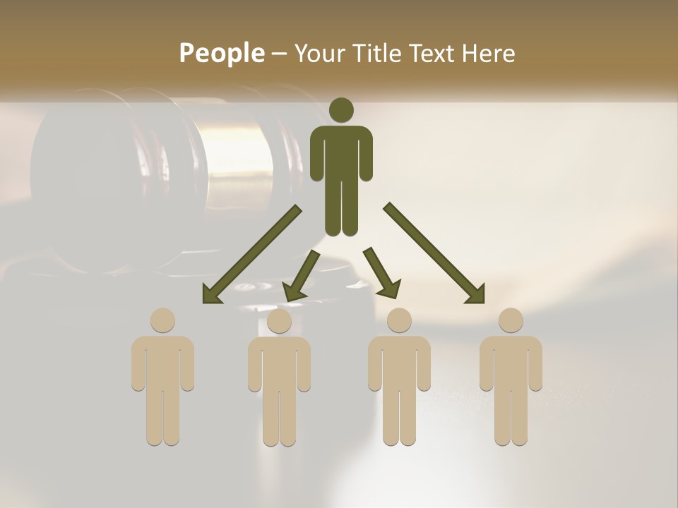 A Judge's Gavel Sitting On Top Of A Wooden Table PowerPoint Template