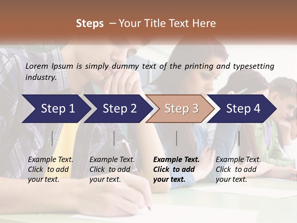 A Group Of People Sitting At A Table Writing PowerPoint Template