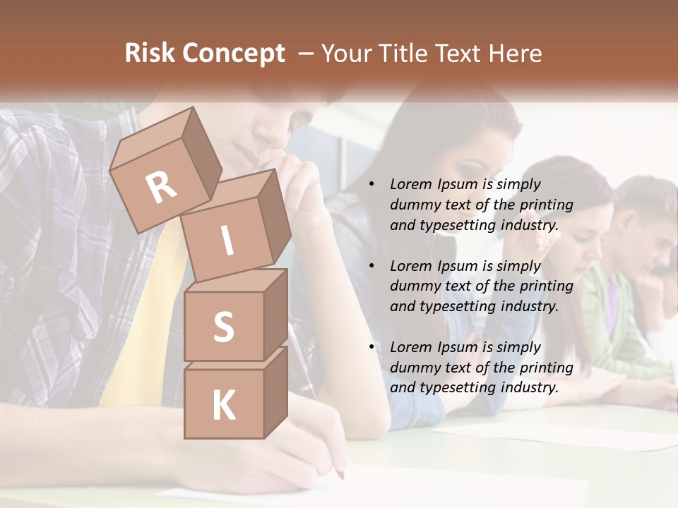 A Group Of People Sitting At A Table Writing PowerPoint Template