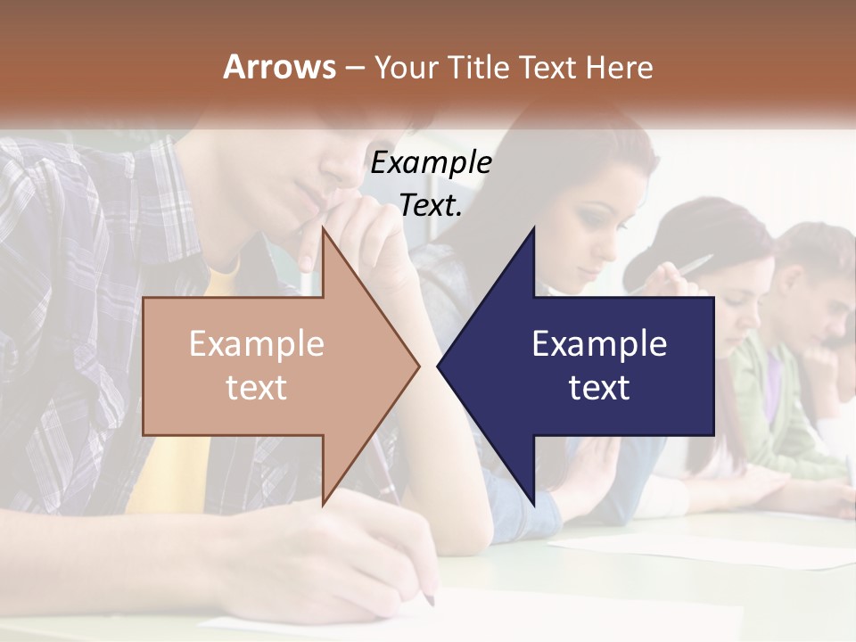 A Group Of People Sitting At A Table Writing PowerPoint Template