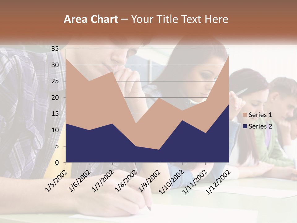 A Group Of People Sitting At A Table Writing PowerPoint Template