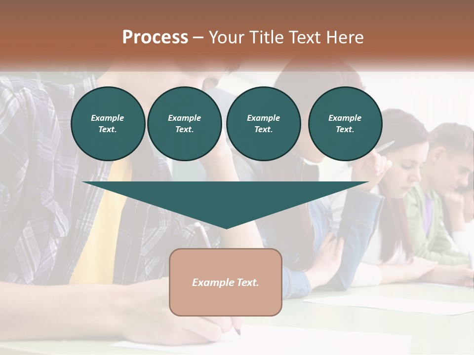 A Group Of People Sitting At A Table Writing PowerPoint Template