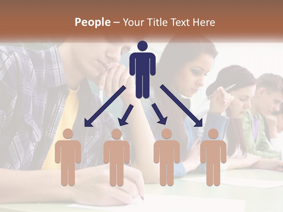 A Group Of People Sitting At A Table Writing PowerPoint Template