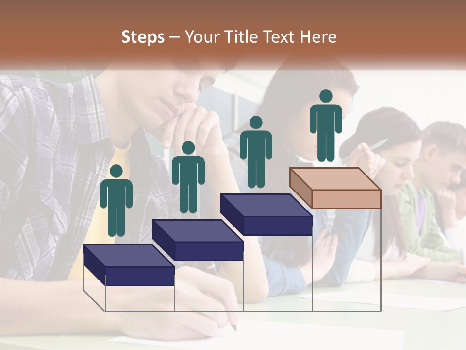 A Group Of People Sitting At A Table Writing PowerPoint Template
