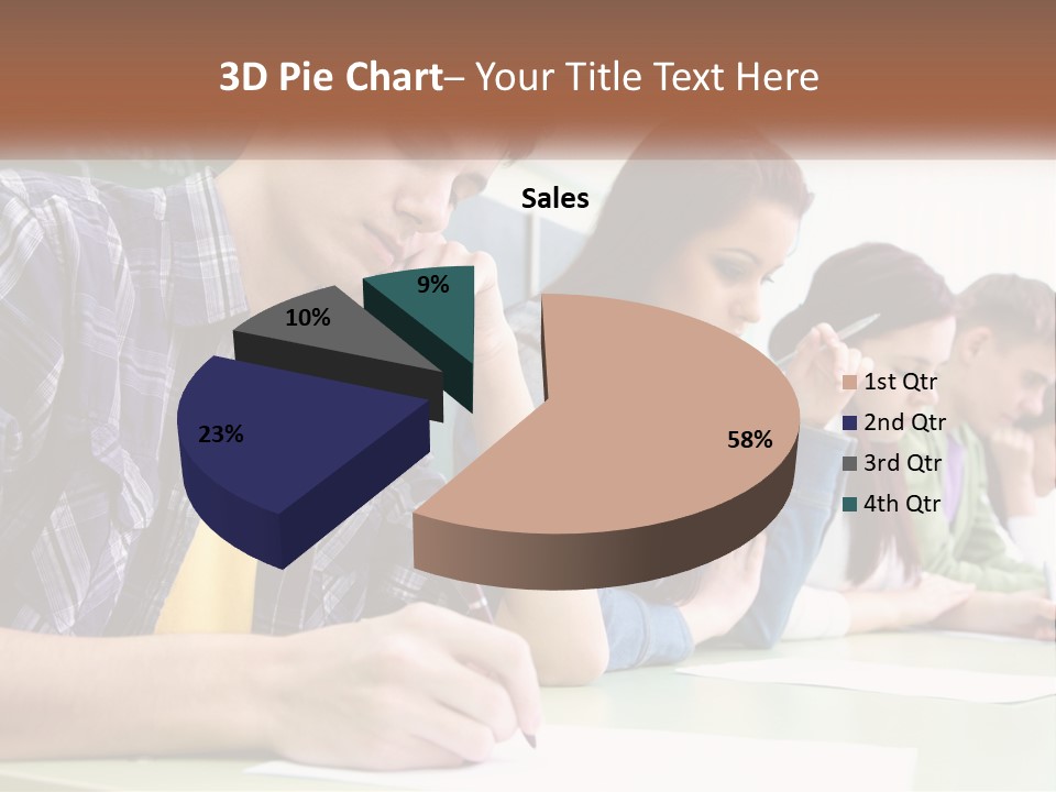 A Group Of People Sitting At A Table Writing PowerPoint Template