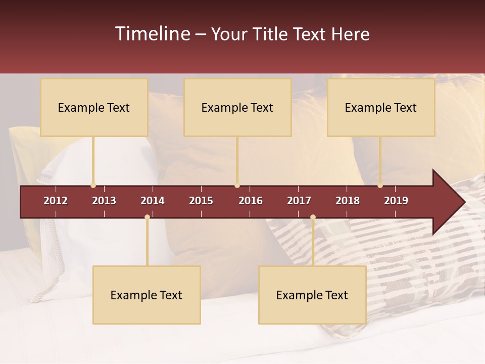 A Bed Topped With Lots Of Pillows Next To A Red Headboard PowerPoint Template