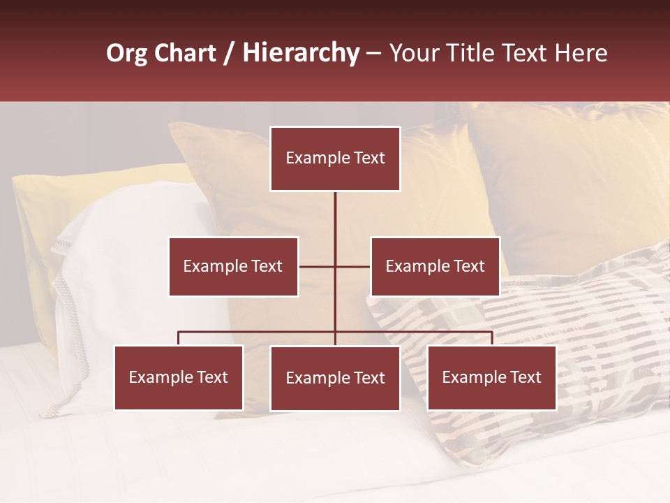 A Bed Topped With Lots Of Pillows Next To A Red Headboard PowerPoint Template