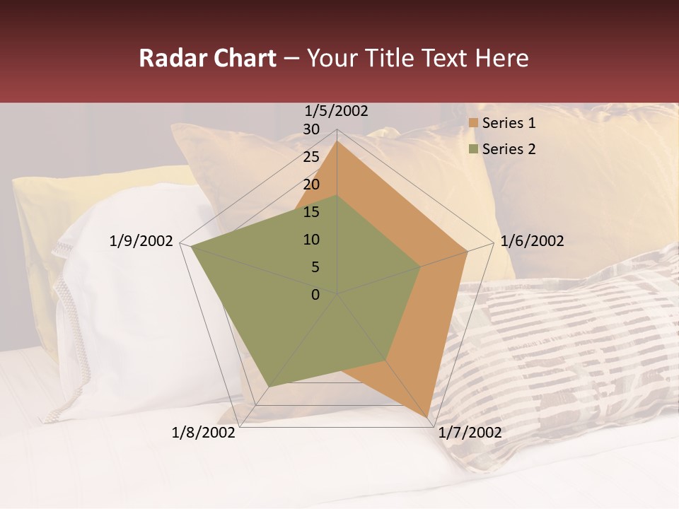 A Bed Topped With Lots Of Pillows Next To A Red Headboard PowerPoint Template