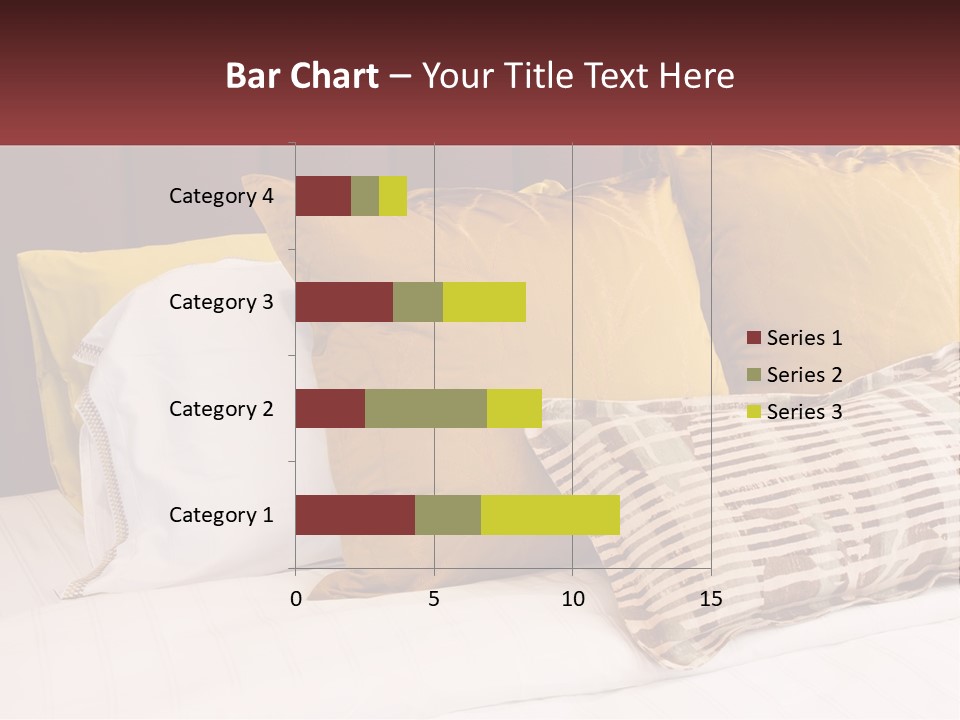A Bed Topped With Lots Of Pillows Next To A Red Headboard PowerPoint Template