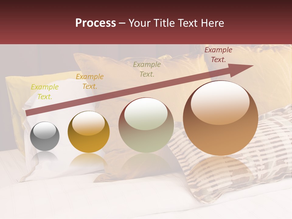 A Bed Topped With Lots Of Pillows Next To A Red Headboard PowerPoint Template