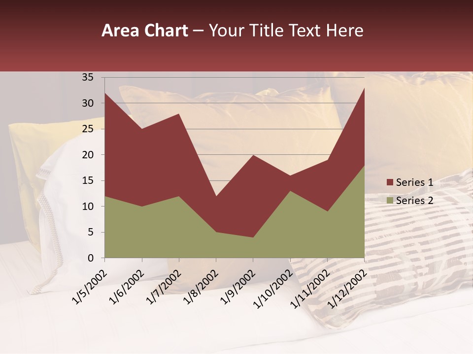 A Bed Topped With Lots Of Pillows Next To A Red Headboard PowerPoint Template