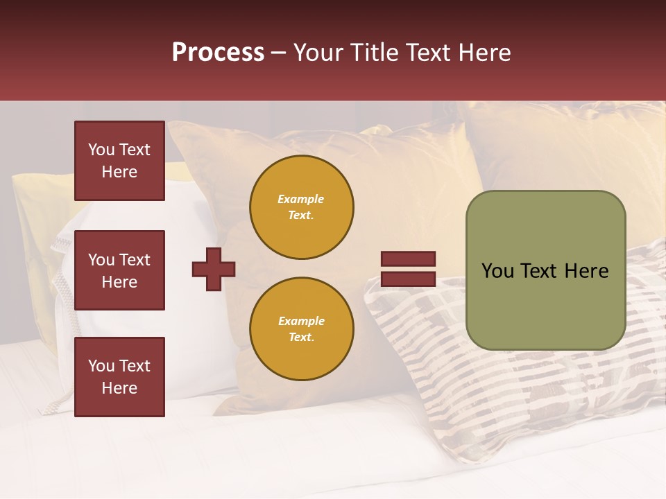 A Bed Topped With Lots Of Pillows Next To A Red Headboard PowerPoint Template
