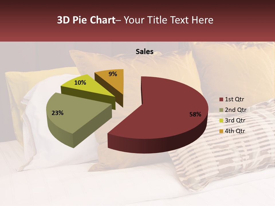 A Bed Topped With Lots Of Pillows Next To A Red Headboard PowerPoint Template