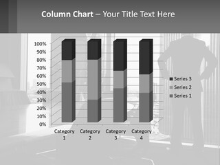 A Man Standing In An Office Looking Out The Window PowerPoint Template